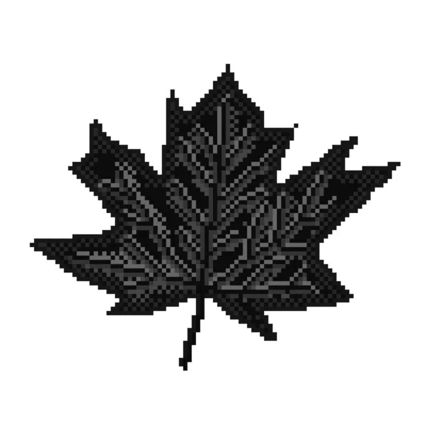 Maple Leaf Pixel Art Vector Illustration — стоковый вектор