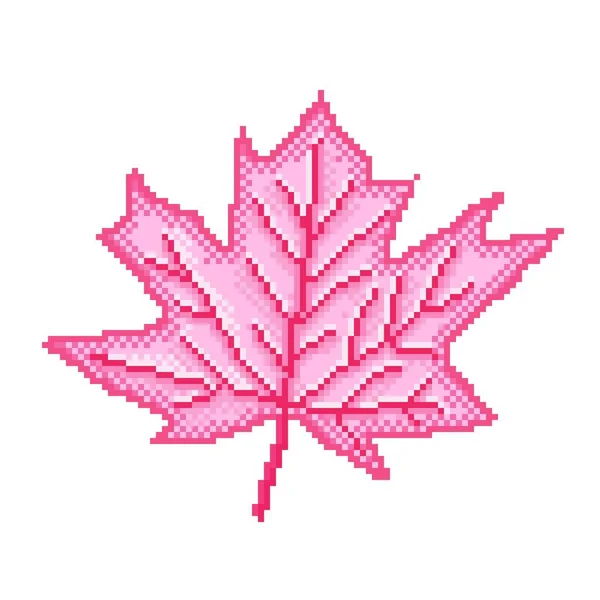 Maple Leaf Pixel Art Vector Illustration — Wektor stockowy