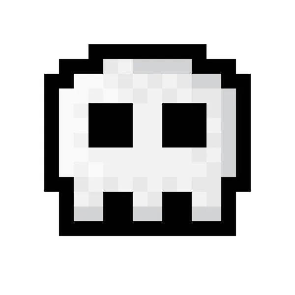 Pixel Art Icône Crâne Joyeux Halloween — Image vectorielle