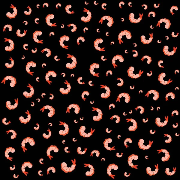 Γαρίδες Θαλασσινά Αδιάλειπτη Μοτίβο Φόντο Εικονογράφηση Διανύσματος — Διανυσματικό Αρχείο