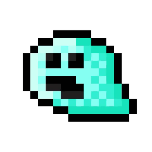 Ghost Character Pixel Art Vector Illustration — Vector de stock
