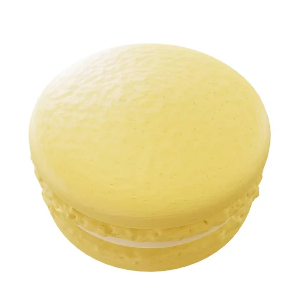 Lemon Macaron Imagem Vista Superior Renderização — Fotografia de Stock