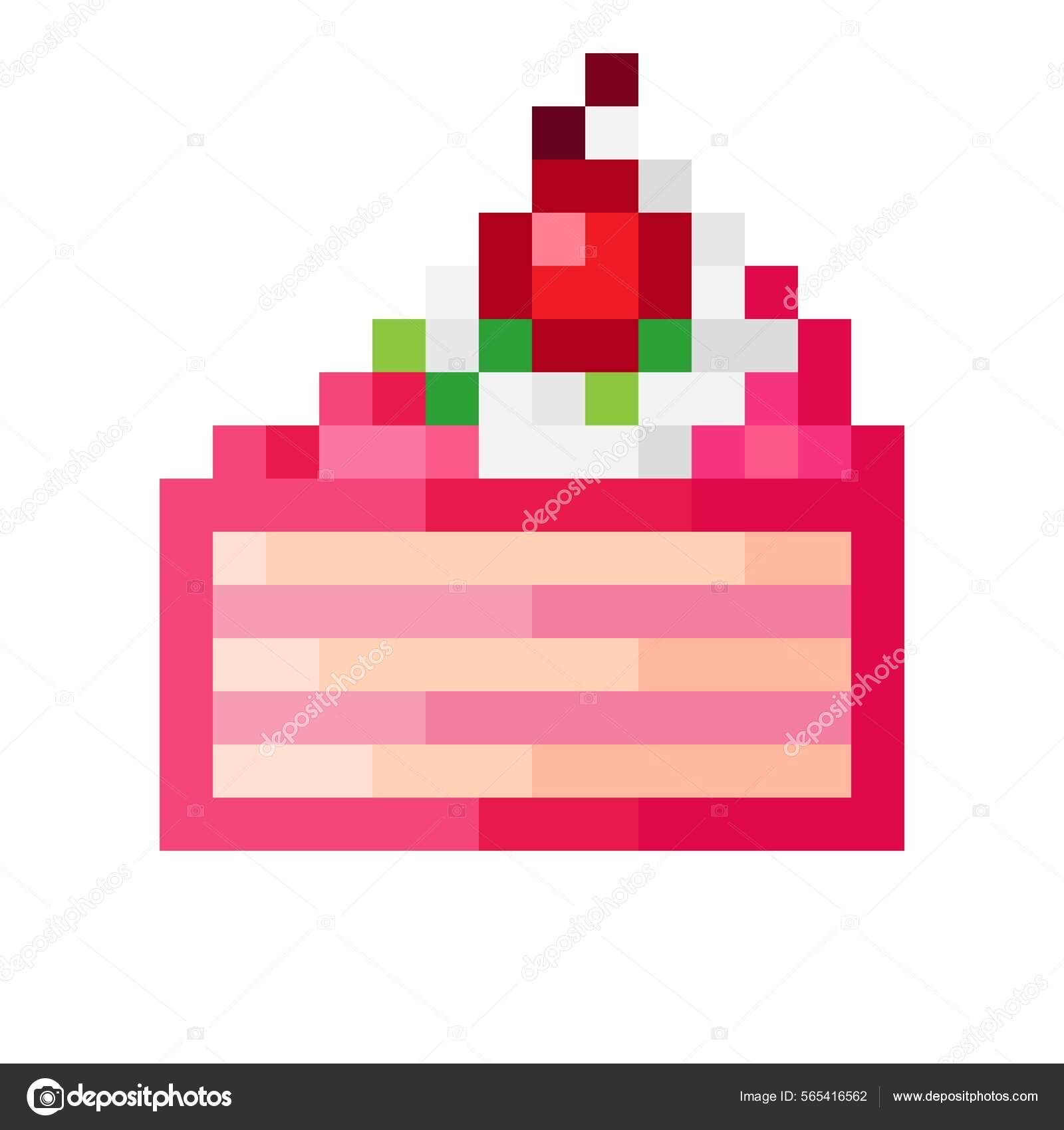 pixel arte ilustração torta. pixelizada torta. torta bolo Comida ícone  pixelizada para a pixel arte jogos e ícone para local na rede Internet e  vídeo jogo. velho escola retrô. 27436036 Vetor no