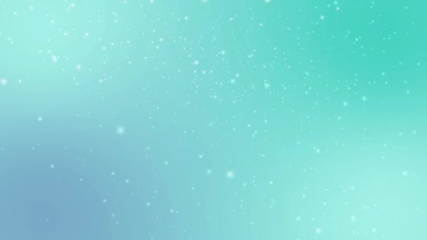 Neve Caindo Céu Azul Com Partículas Azuis Inverno Natal Loop — Vídeo de Stock