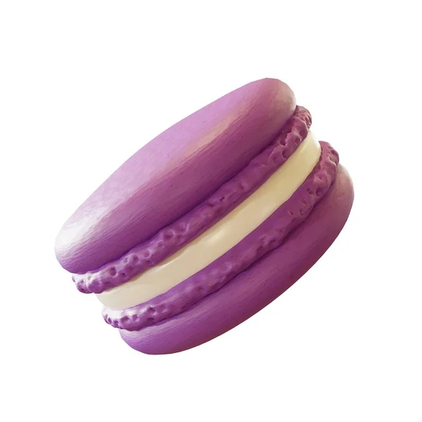 Lila Macaron Oldalsó Kép Renderelés — Stock Fotó