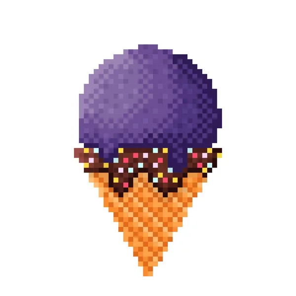 Grape Ice Cream Pixel Art Vector Illustration — Stockvector
