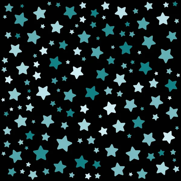 Blue Stars Pattern Black Background Vector Illustration — Stock Vector