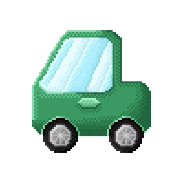 Green Pickup Truck Pixel Art Car Cartoon Vector Illustration — Image vectorielle