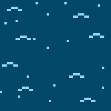 Okyanussuz desenli piksel sanatı. Vektör illüstrasyonu.