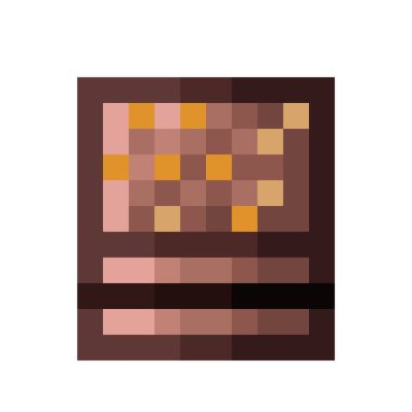 Çikolata kaplı gofretler ve çikolata dolgulu badem şekerli gofret pikselleri. Mini gofret barı. Vektör illüstrasyonu.