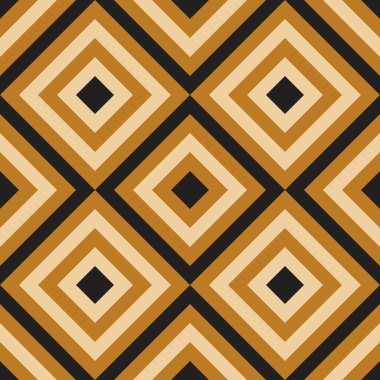 Siyah ve kahverengi, krema soyut çizgi geometrik köşegen kare dikişsiz desen arkaplan. Vektör illüstrasyonu.