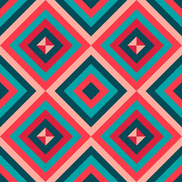 Pembe ve mavi soyut çizgi geometrik köşegen kare dikişsiz model arkaplan. Vektör illüstrasyonu.