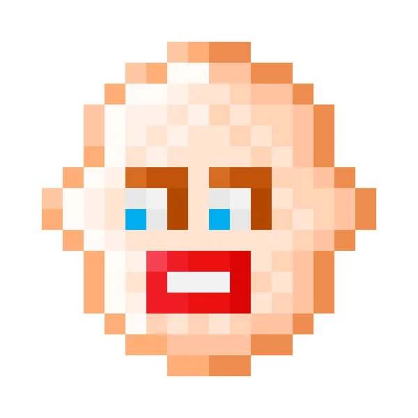 Lady Boy Face Pixel Art Vector Illustration — Stock Vector