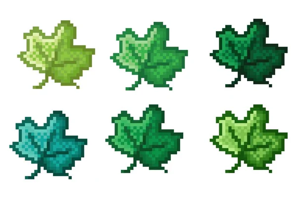 Maple Leaf Pixel Art Vector Illustration —  Vetores de Stock