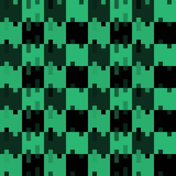 Mosaïque Verte Noire Damier Fond Motif Sans Couture Illustration Vectorielle — Image vectorielle