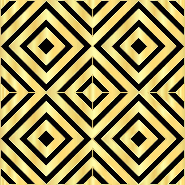 Black Gold Abstract Line Geometric Diagonal Square Seamless Pattern Background — стоковый вектор