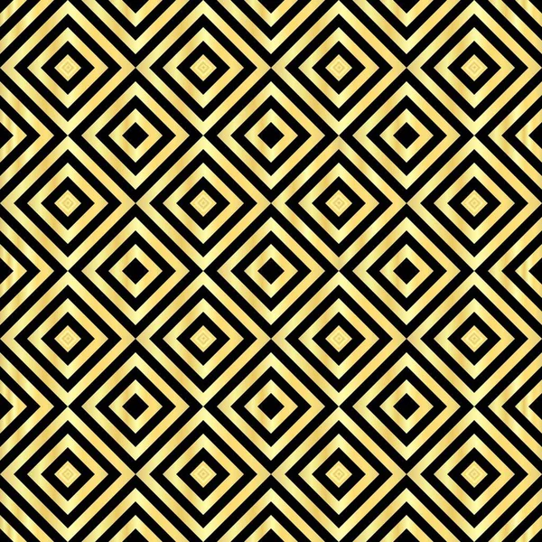 Black Gold Abstract Line Geometric Diagonal Square Seamless Pattern Background — стоковый вектор