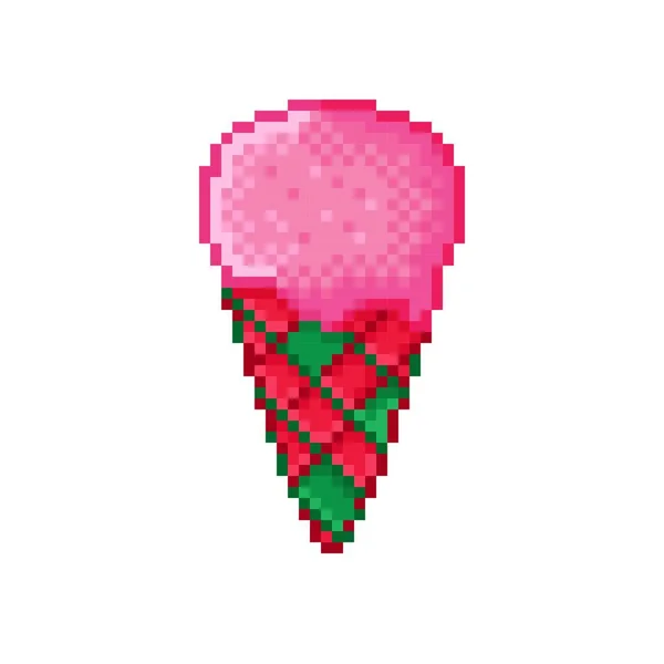 Strawberry Christmas Style Ice Cream Pixel Art Vector Illustration — Image vectorielle