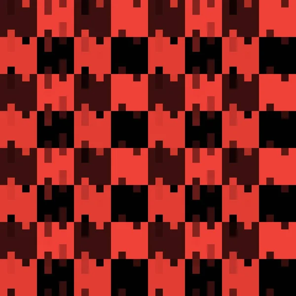 Red Black Mosaic Checkerboard Seamless Pattern Background Vector Illustration — Archivo Imágenes Vectoriales