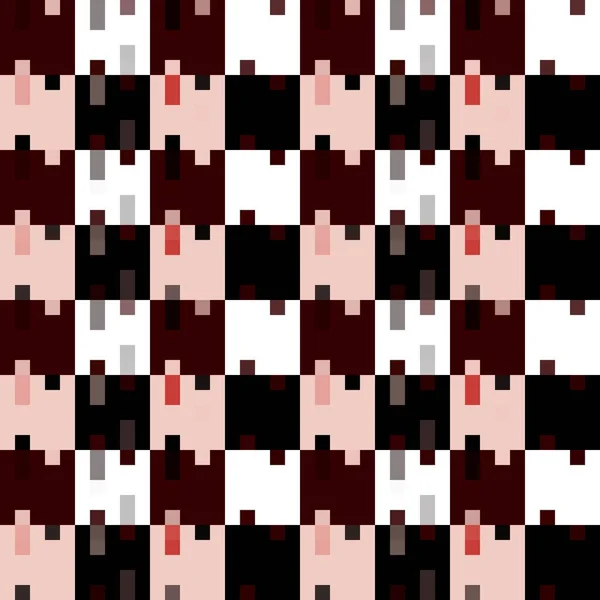 Red White Black Pink Mosaic Checkerboard Seamless Pattern Background Vector —  Vetores de Stock