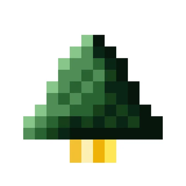 Christmas Tree Pixel Art Vector Illustration — 스톡 벡터