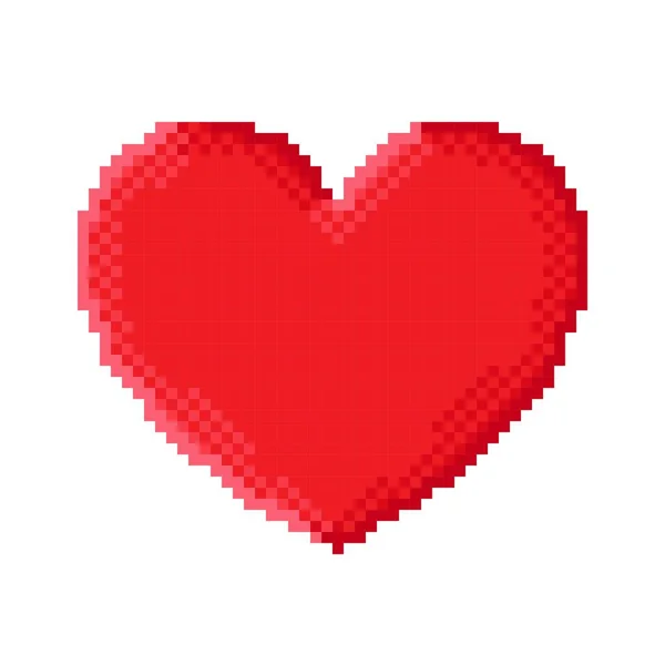 Heart Pixel Art Vector Illustration Valentine Day — 图库矢量图片