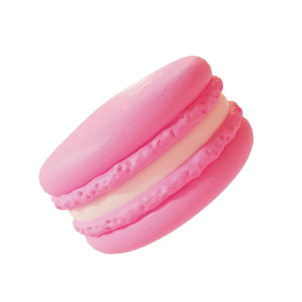 Strawberry Macaron Side Picture Rendering — Stock Photo, Image
