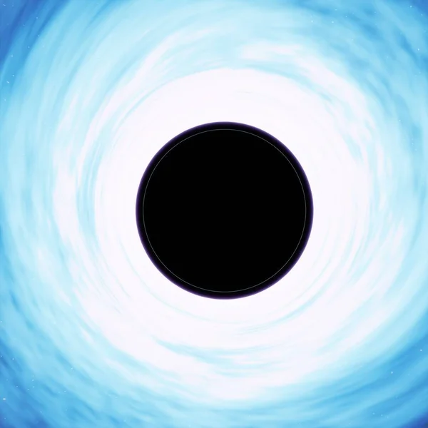 蓝色黑洞3D渲染 神秘的虫孔尺寸 — 图库照片