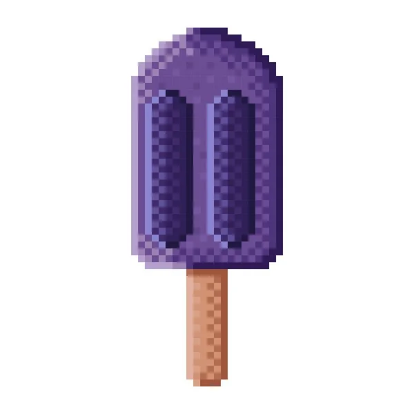 Grape Ice Cream Stick Pixel Art Vector Illustration — Stockový vektor