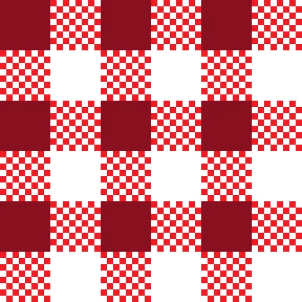 Red White Plaid Seamless Pattern Background Vector Illustration — 스톡 벡터