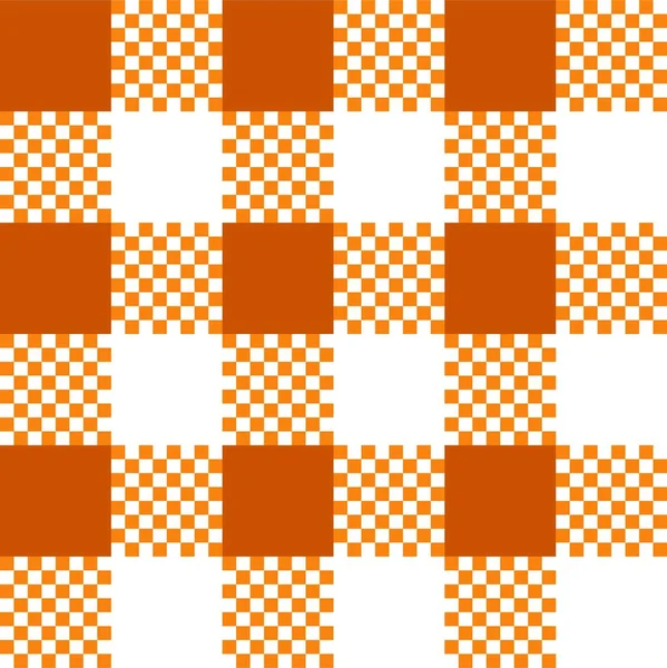 Oranžové Kostkované Bezešvé Vzor Pozadí Vektorová Ilustrace — Stockový vektor