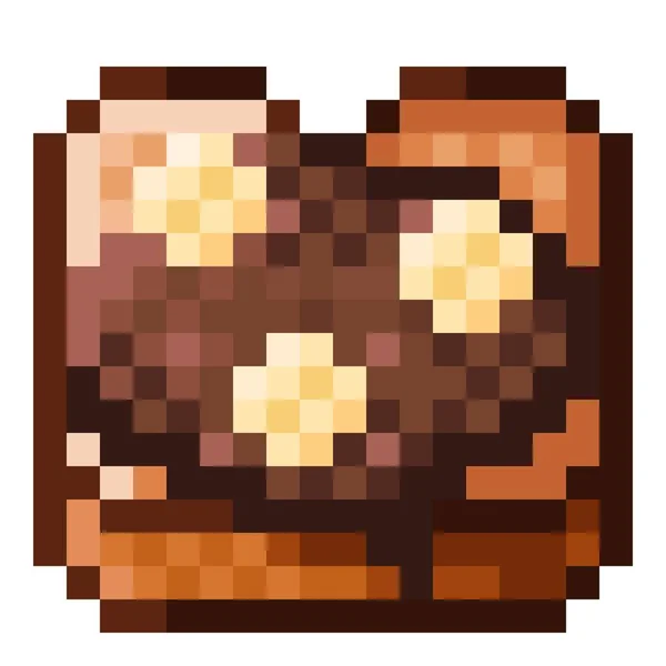 Schokoladen Toast Und Bananenscheiben Pixelkunst Vektorillustration — Stockvektor