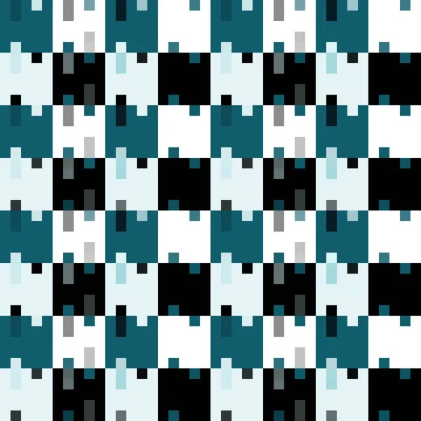 White Blue Black Mosaic Checkerboard Seamless Pattern Background Vector Illustration — 스톡 벡터