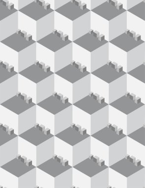 Beyaz ve gri oda izometrik, pürüzsüz bir arka plan. Vektör illüstrasyonu.