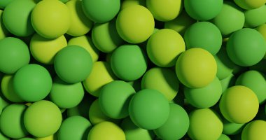 Yeşil top desenli arka plan. 3d oluşturma.