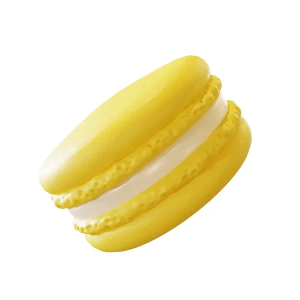 Lemon Macaron Side Picture Rendering — Stockfoto