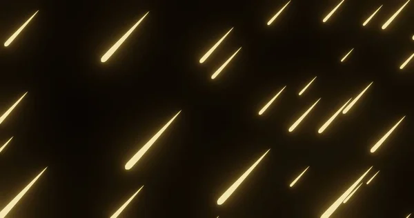Tecnologia Stile Pioggia Meteoriti Oro Rendering — Foto Stock
