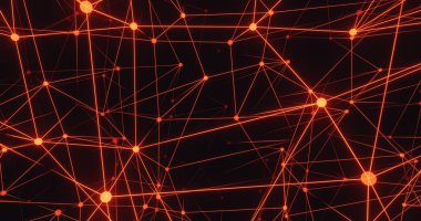 Turuncu kablosuz bilim kurgu teknolojisi geçmişi. 3d oluşturma.