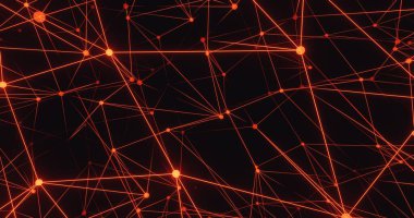 Turuncu kablosuz bilim kurgu teknolojisi geçmişi. 3d oluşturma.