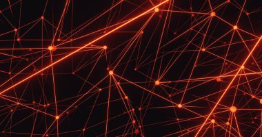 Turuncu kablosuz bilim kurgu teknolojisi geçmişi. 3d oluşturma.