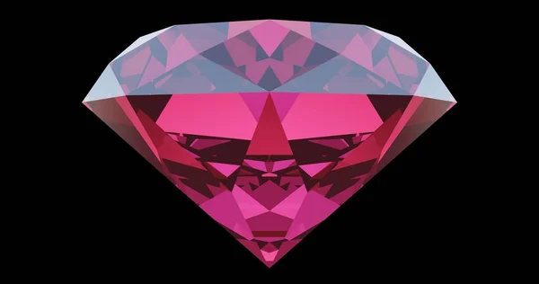 Pink Diamond Icon Rendering — Stockfoto