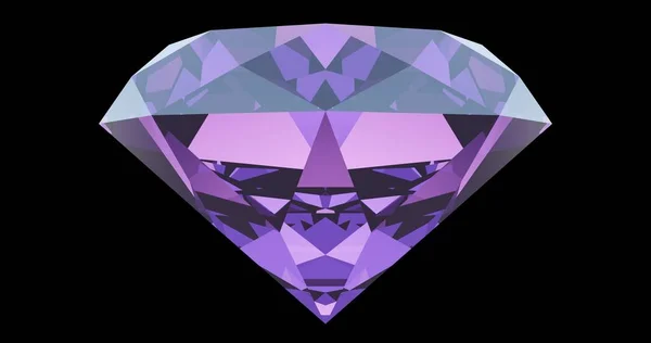 Purple Diamond Icon Rendering — Fotografia de Stock