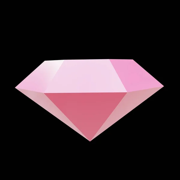 Pink Diamond Low Poly Rendering — Foto Stock