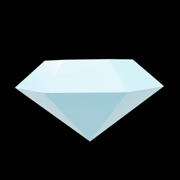 Blauer Diamant Low Poly Darstellung — Stockfoto