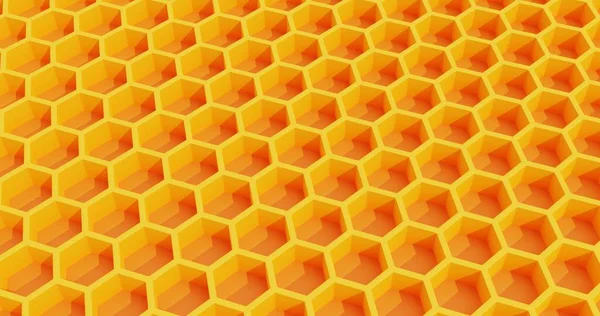 Orange Hexagon Honeycomb Texture Background Pattern Background Rendering — ストック写真