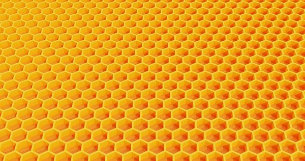 Orange Hexagon Honeycomb Texture Background Pattern Background Rendering — Stock Photo, Image