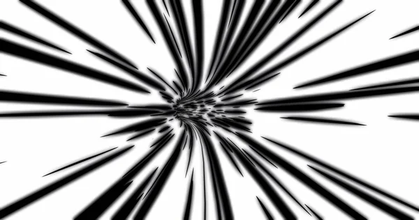 Abstraktní Bílá Černá Rychlost Červích Děr Tunel Běží Dolů Nebo — Stock fotografie