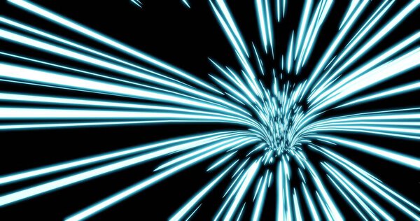 Abstract blue and black light speed wormhole tunnel run down or power path background. 3d rendering.