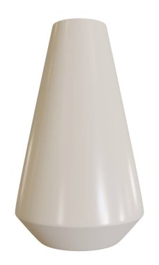 Beyaz arka planda beyaz vazo. 3d oluşturma.