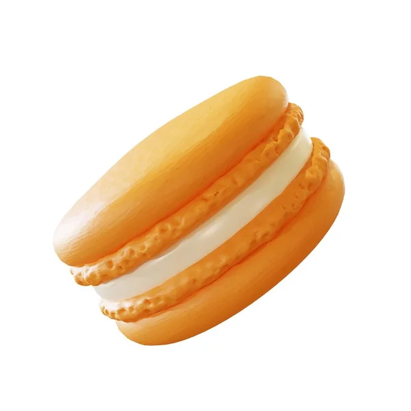 Orange Macaron Side Picture Rendering — Stock Photo, Image